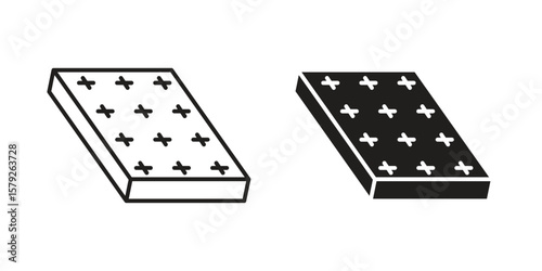 Mattress icon outline and solid vector sign, linear pictograms
