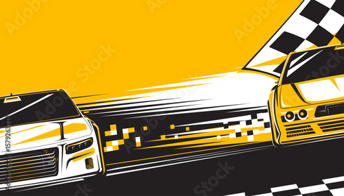 Motorsport cars racing abstract background design. Sports race concept
