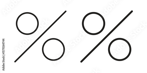 Percent icon outline and solid vector sign, linear pictograms