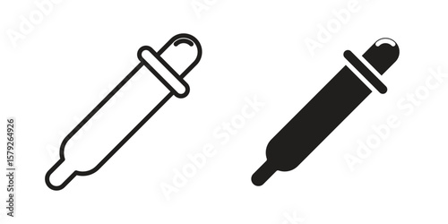 Pipette icon outline and solid vector sign, linear pictograms