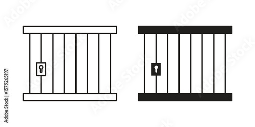 Prison icon outline and solid vector sign, linear pictograms