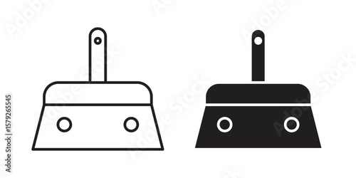 Putty knife icon outline and solid vector sign, linear pictograms
