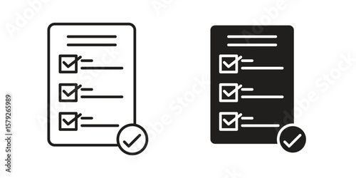 Requirements icon outline and solid vector sign, linear pictograms