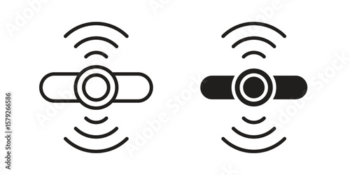 Sensor icon outline and solid vector sign, linear pictograms