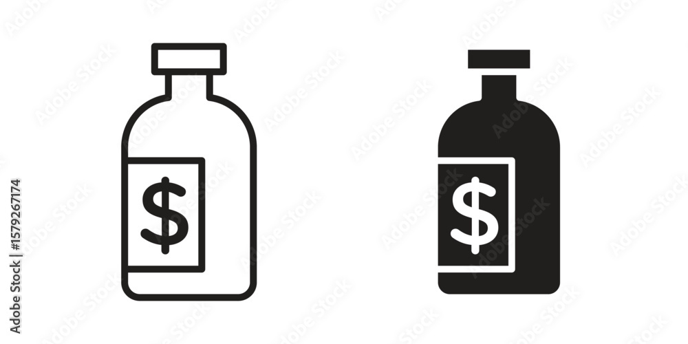 Obraz premium Solvent icon outline and solid vector sign, linear pictograms
