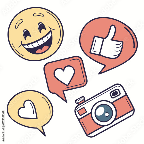 set of funny cartoon hand