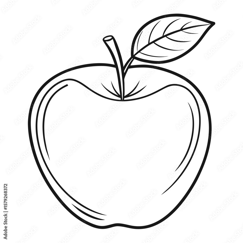 Fototapeta premium apple vector image line art
