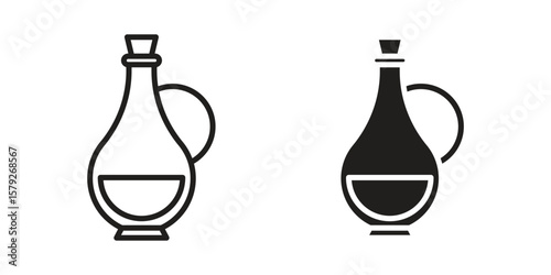 Vinegar icon outline and solid vector sign, linear pictograms