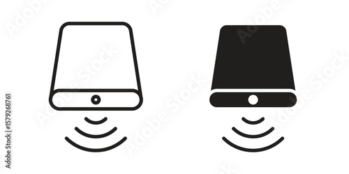 Water sensor icon outline and solid vector sign, linear pictograms