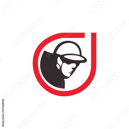 Horse racing logo with jockey, good for competition, stable, farm, tournament logo design