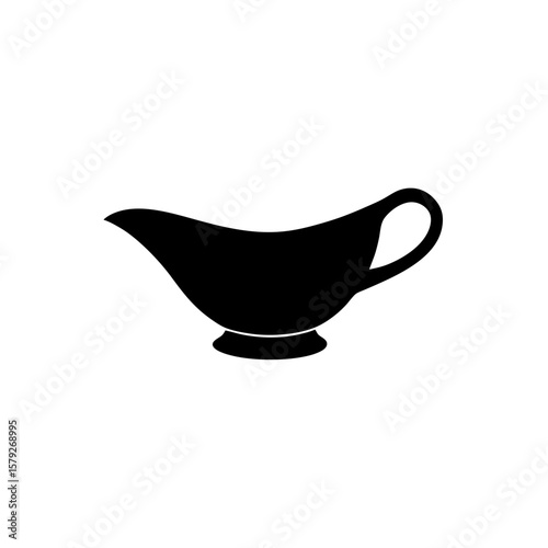 Minimalist Gravy Boat Outline Silhouette Vector Art Thanksgiving
