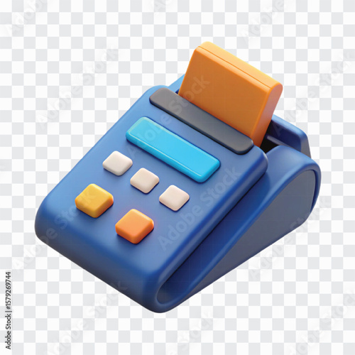Payment Terminal: A vibrant illustration of a sleek payment terminal, perfect for modern transactions, displaying a credit card inserted and ready to process the payment. 