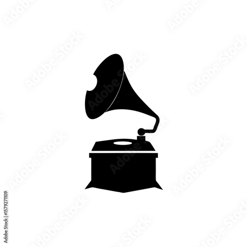 Retro Christmas Record Player Vector Clipart Holiday Music Design