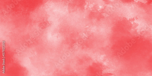 Abstract Red vibrant watercolor background. White and red gradient colorful background design. Hand drawn paper texture. Aquarelle painted brushstrokes painting backdrop.