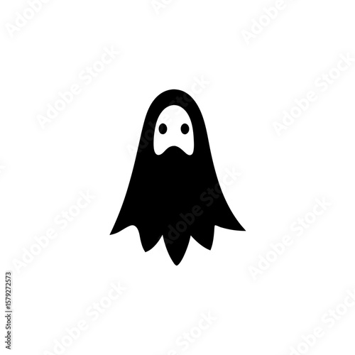 Simple Ghost Icon Vector Clipart Spooky Halloween Spirit Illustration