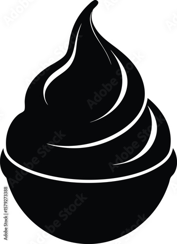 a dollop of whipped cream on white background.eps