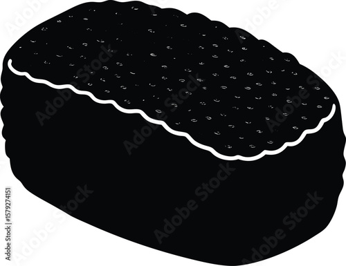 a single sushi roe on white background.eps
