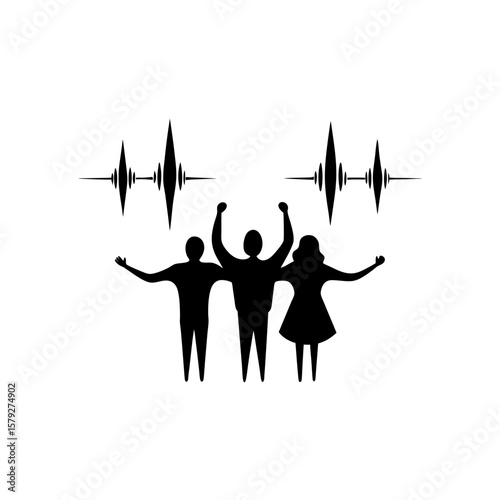 Abstract Sound Wave of a Cheerful Gathering Vector Clipart for Events