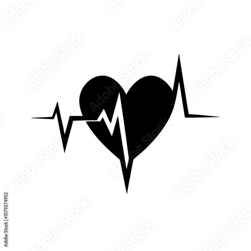 Abstract Sound Wave of a Heartbeat Vector Clipart for Medical Designs