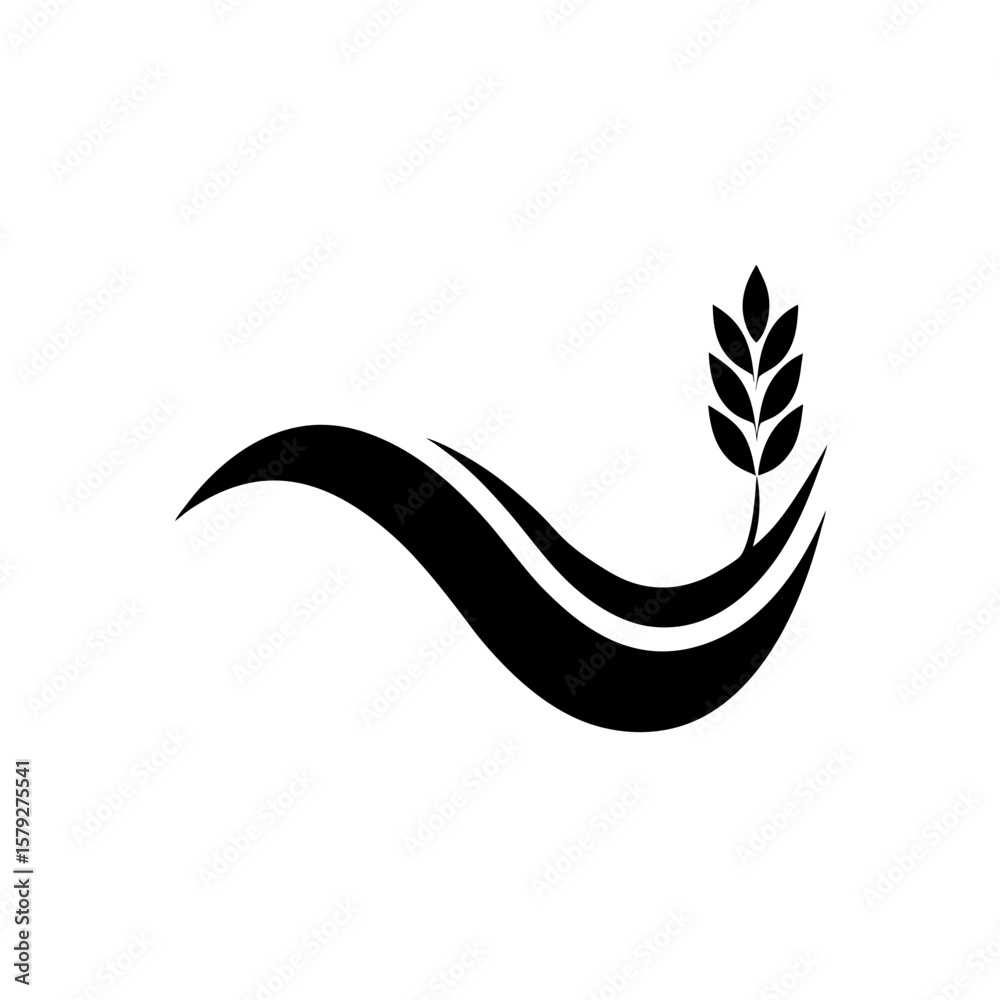 Obraz premium Abstract Wave Line Harvest Elements Vector Clipart on White Background Fall