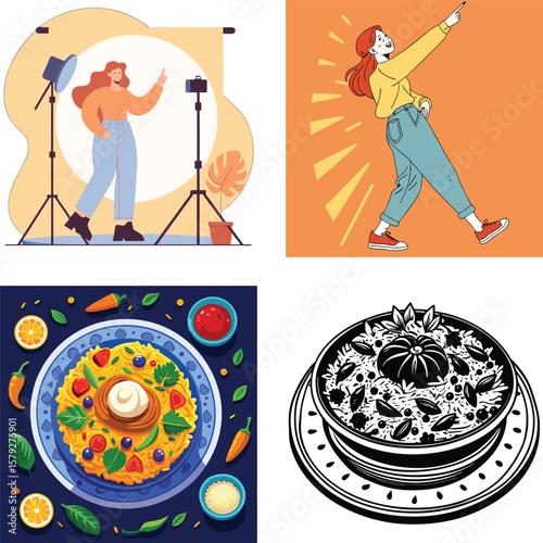 Creative content creation and delicious food presentation