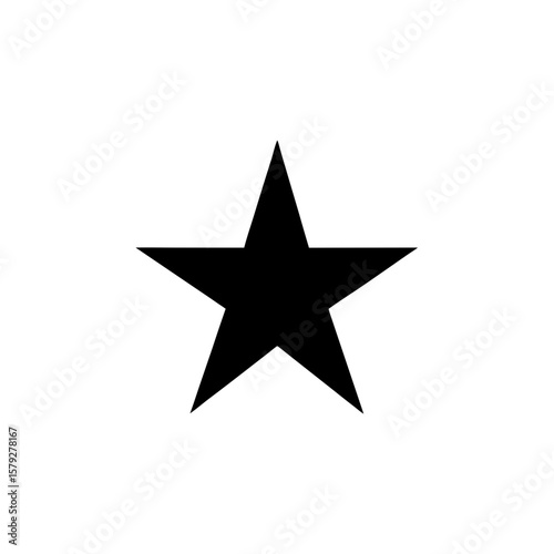 Bold Star Icon Vector Clipart on White Background for Celestial Design