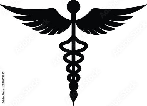 medical hospital caduceus isolated vector icon