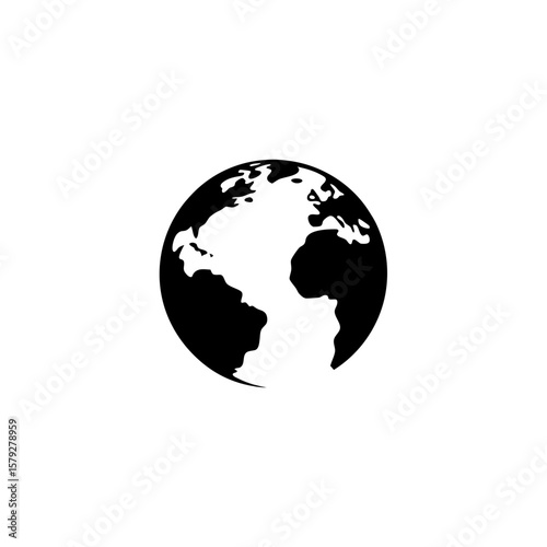 Clean Favicon Globe Vector Clipart on White Background for Website Icon