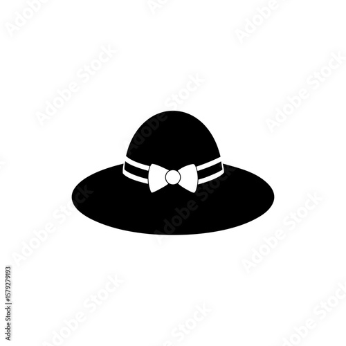 Clean Line Art Easter Bonnet Vector Clipart on White Background for Design