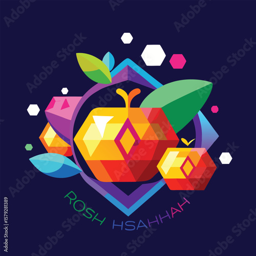 Abstract vector illustration of a recycle symbol with stars for web design and business concept