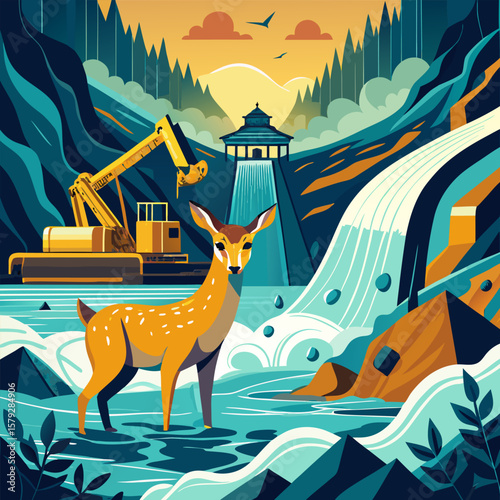 Canvas Print wild animals in the forest