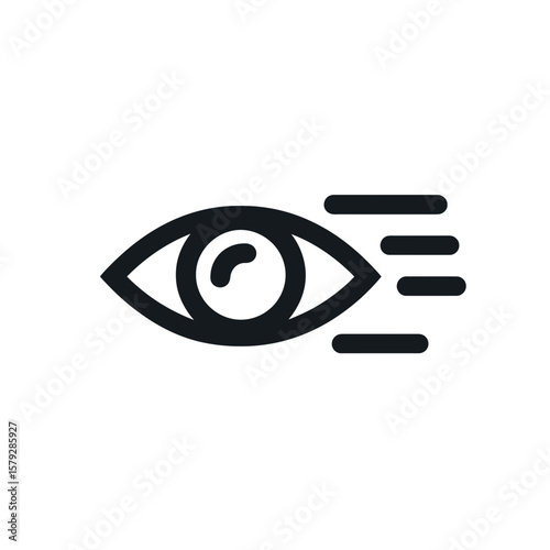 Eye icon depicting rapid vision, fast perception, quick glance.