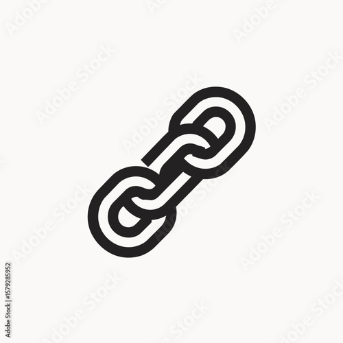 Simple black line art icon depicting interconnected chain links.