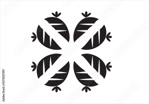 Elegant floral pattern: A captivating, minimalist floral design blooms, showcasing the refined beauty of simplicity and symmetry, a symbol of harmony and visual allure.