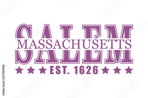 Salem Massachusetts, Haunted Witch Town Halloween Design