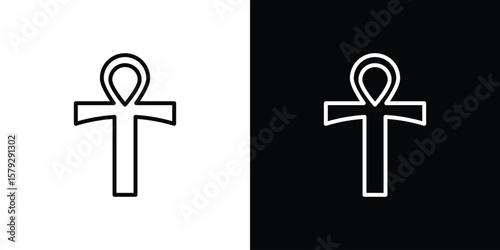 Billede på lærred Ankh icon vector for web, computer and mobile app