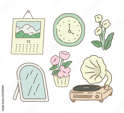 Cute Hand-Drawn Home and Decor Elements