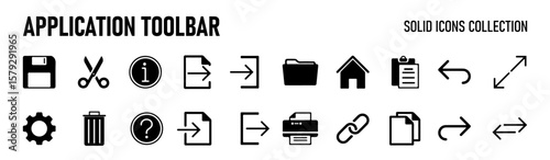 Application toolbar icon set. Website Icons vector