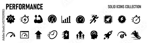Performance icon set.  Simple vector set 