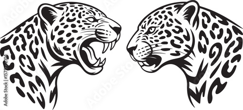 Jaguar Silhouette Vector Illustration Feline Predator Animal Wildlife