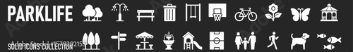 Park line icons. Siimple icon collection related to parklife and activities. Vector