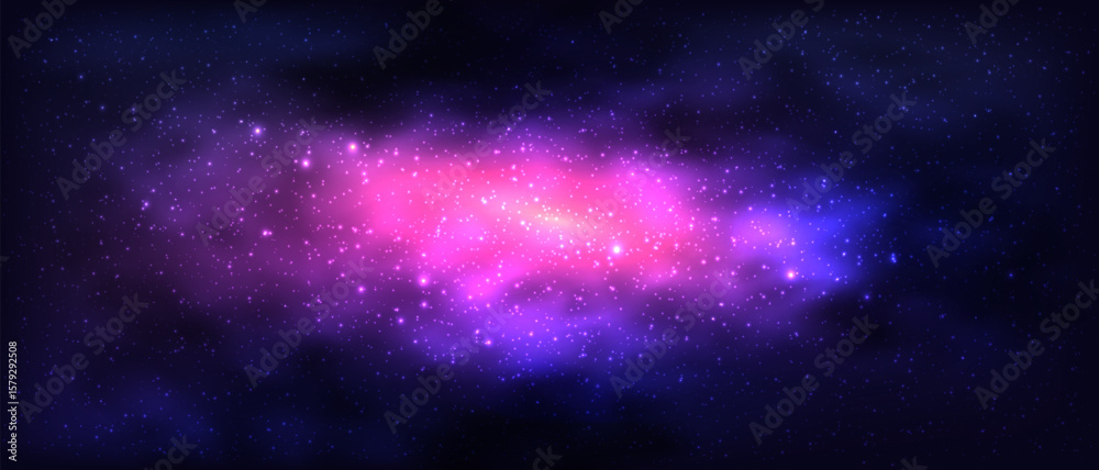 Naklejka premium Sky galaxy cloud with Nebula and stars dark night background vector