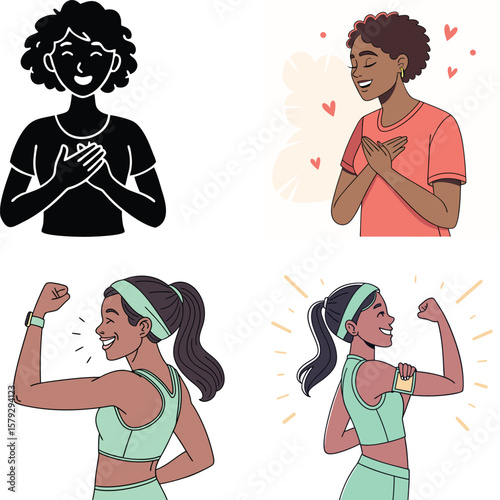 Empowered women celebrating strength and self love with joy and confidence