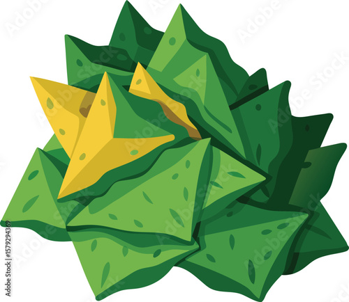 Beverage and Drink Vibrant Green and Yellow Abstract Floral Design, Ideal for Nature-Themed Projects and Designs