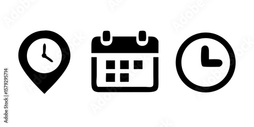 Time, Date, and Location Icons