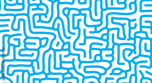 Blue Maze Line Pattern background