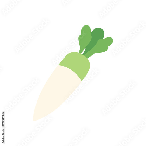 大根のミニマルベクターイラスト｜Minimal Vector Illustration of Daikon Radish