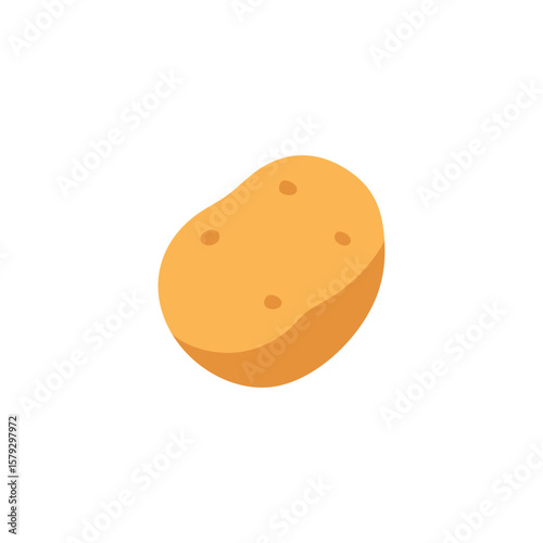 じゃがいものベクターイラスト（フラット・ミニマルデザイン）｜Flat Minimal Vector Illustration of Potato