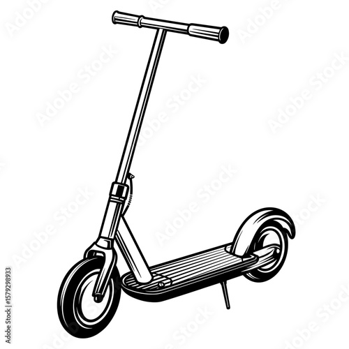 kick scooter silhouette minimalistic vector illustration