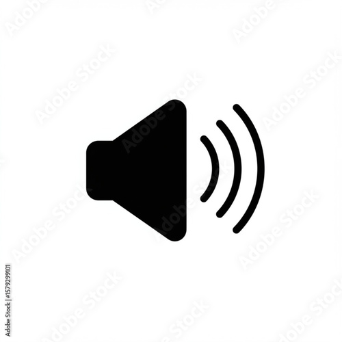 Black speaker icon with sound waves indicating volume or audio output